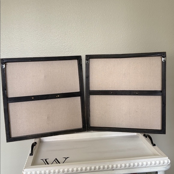 PAIR Paris French Metal Scroll Burlap Parisian Pictures Farmhouse Shabby Chic - Picture 2 of 11